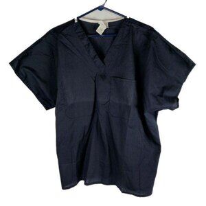 Robinson Apparel Scrub Top Womens Size XL Dark Blue Short Sleeve Medical Uniform